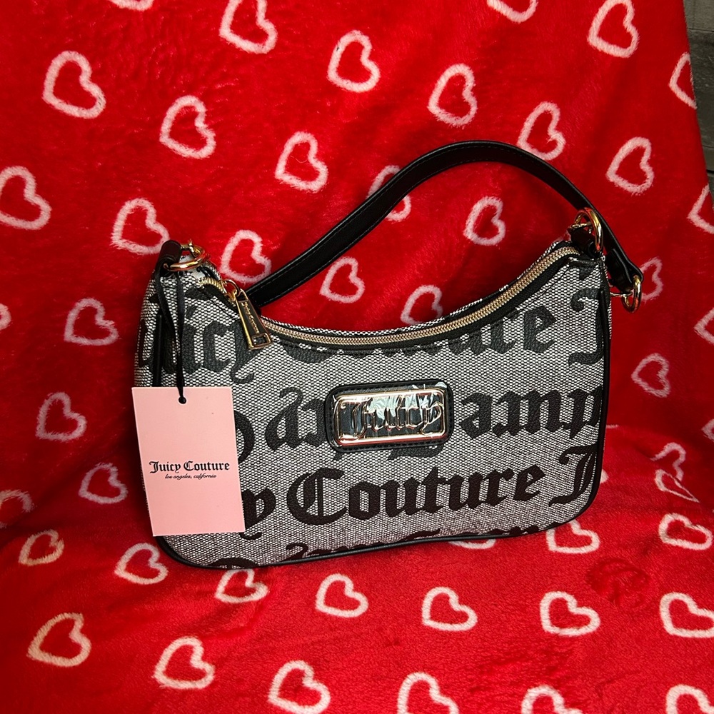 Juicy Couture Black and Gray Shoulder Bag